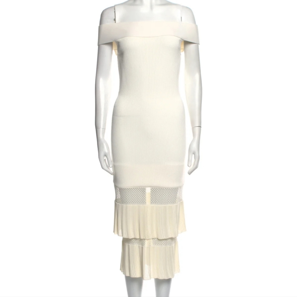 Roland Mouret Off-the-shoulder Midi Dress, Size M